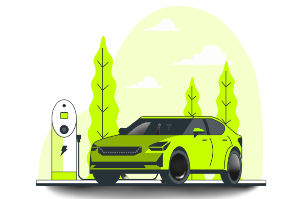 Dessin indiquant un service de recharge des voitures électriques pour nos chambres d'hôtes